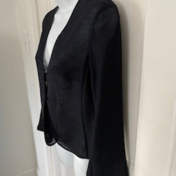 Vestimenta Spa Black Buttoned Top/Jacket/Cardigan, Made in Italy, NWT - Picture 2 of 6